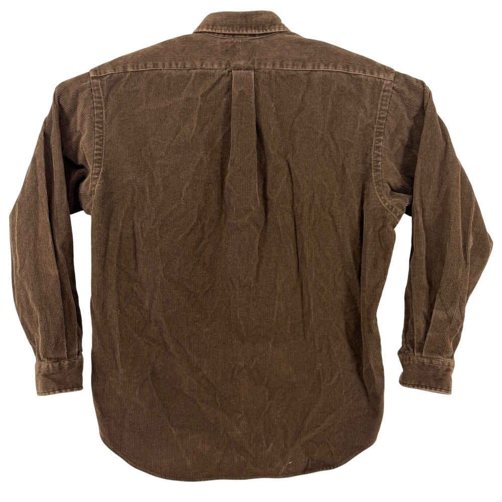 Ralph Lauren Mens Large Blake Corduroy Button Down Shirt Brown Long Sleeve Pony - Picture 2 of 10